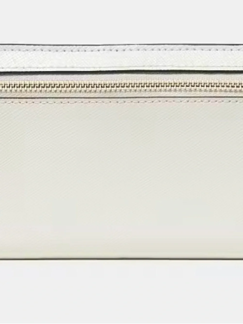 kate spade cream saffiano leather wallet with gold logo